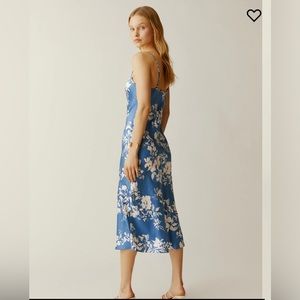 Reformation Alisal Silk Dress in Cyanotype.